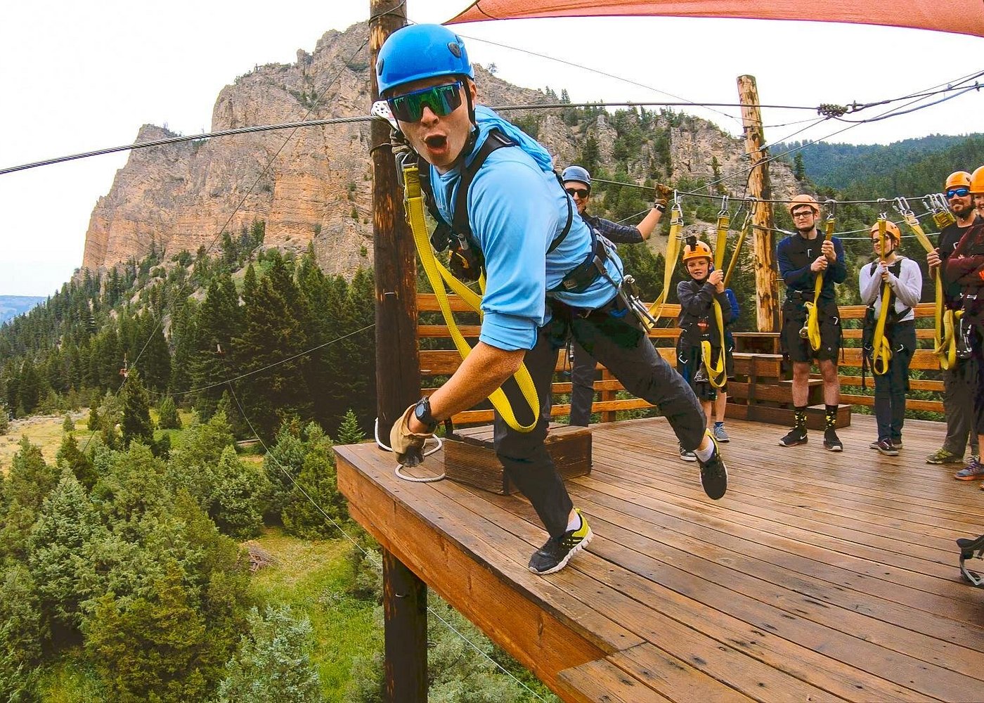 Ziplining across the Beautiful Gallatin River